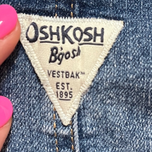 OSHKOSH B'gosh Toddler Sz 12 months Denim Paisley Printed Jumper/Dress - Picture 7 of 9